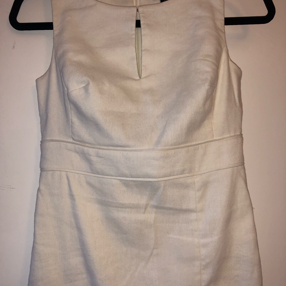 White linen sheath dress